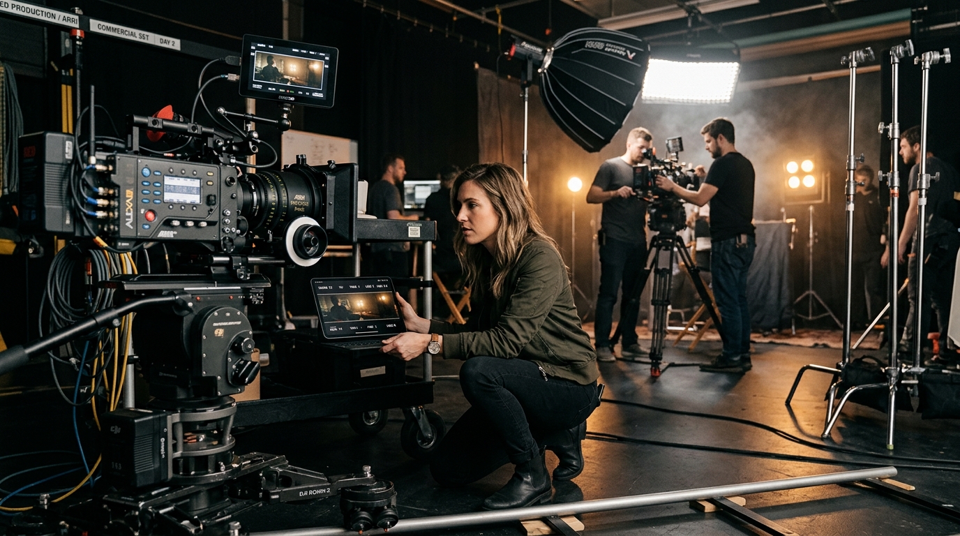 Commercial video production and cinema camera set